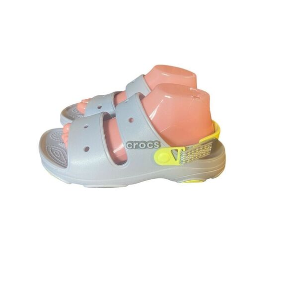 Crocs Classic All-Terrain Sandal Grey Yellow Slip On Sandals Shoes Wms 9 Men’s 7 - Picture 3 of 9